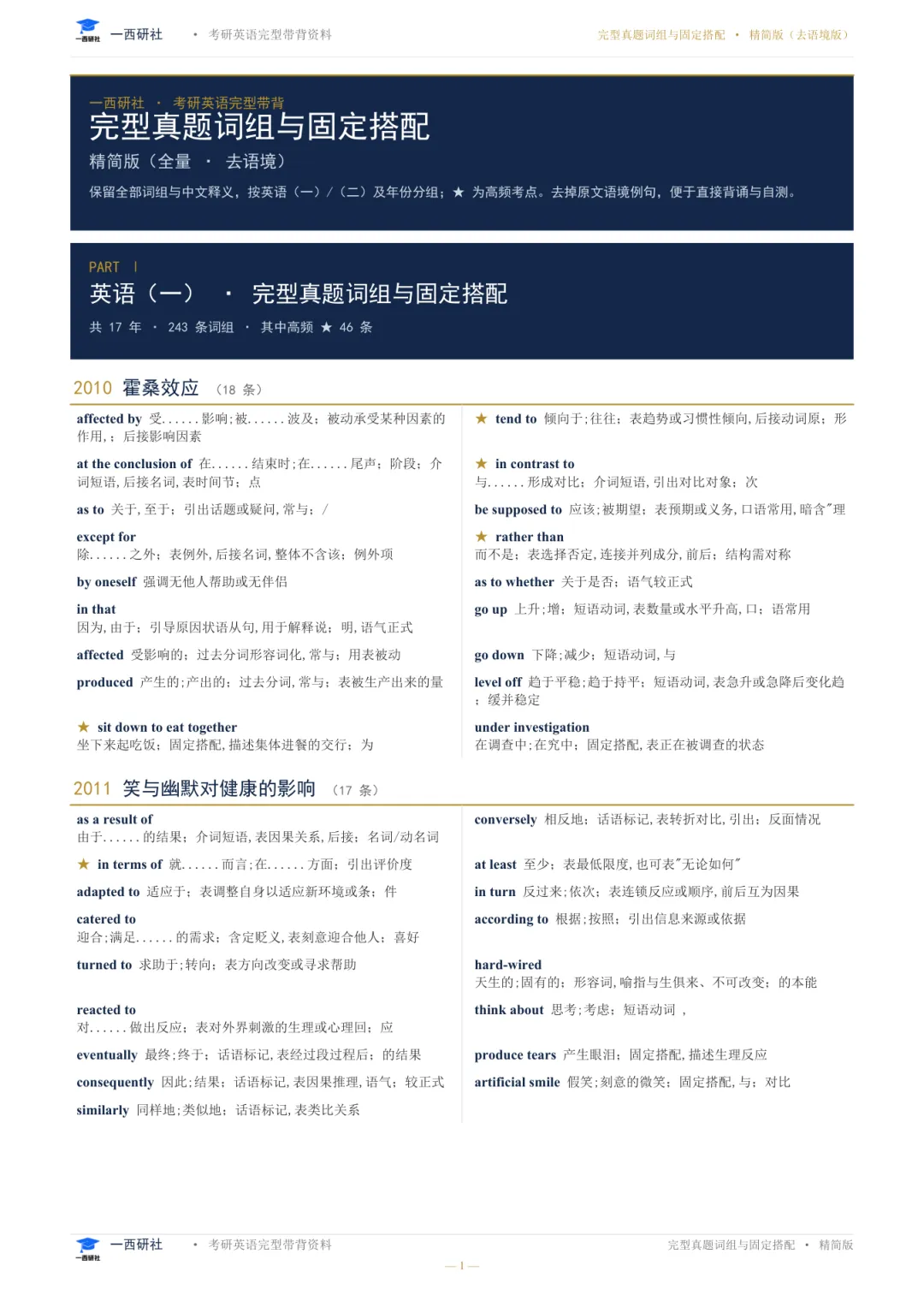 完型10-26年真题固定搭配词组总结!必背-第1张图片-四季读书网 完型10-26年真题固定搭配词组总结!必背-第1张图片-四季读书网