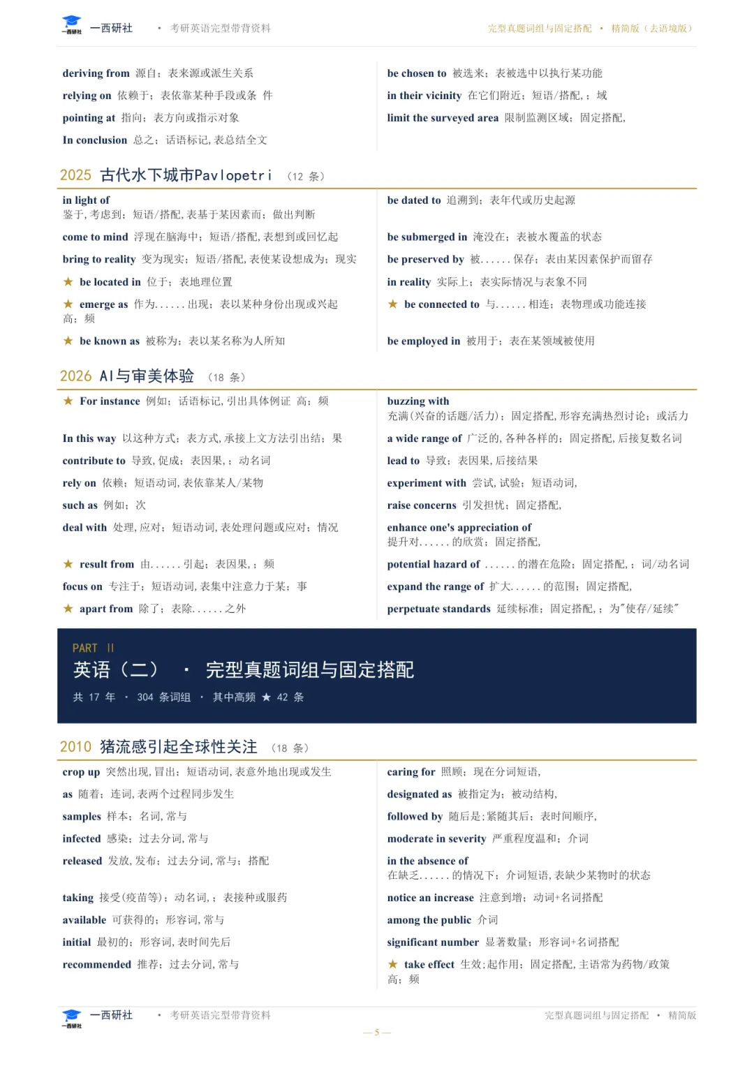 完型10-26年真题固定搭配词组总结!必背-第2张图片-四季读书网 完型10-26年真题固定搭配词组总结!必背-第2张图片-四季读书网