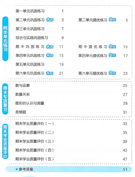 新版一二三四五六年级上册数学试卷,AB卷,分层试卷,含:单元卷、期中卷,专项复习卷,期末卷(人教版)-第11张图片-四季读书网