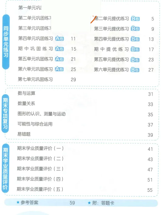 新版一二三四五六年级上册数学试卷,AB卷,分层试卷,含:单元卷、期中卷,专项复习卷,期末卷(人教版)-第21张图片-四季读书网