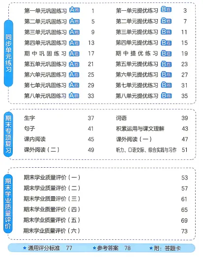 新版一二三四五六年级上册语文试卷,AB卷,分层试卷,含:单元卷、期中卷,专项复习卷,期末卷-第26张图片-四季读书网