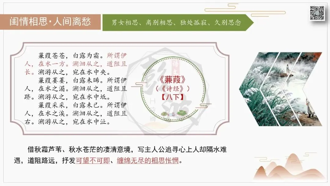 【中考古诗词复习-课件】10-情感分类-10闺情相思・人间离愁+对比阅读(3元)-第12张图片-四季读书网