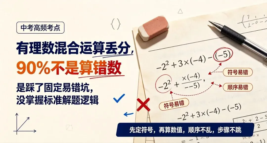 中考必考!有理数混合运算万能公式+避坑易错点,帮孩子稳稳拿满分-第1张图片-四季读书网