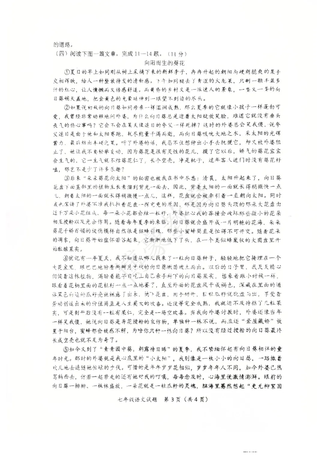 七年级真题分享·徐州第十中学2025-2026学年度第一学期第一次月考试卷(语数外)-第3张图片-四季读书网