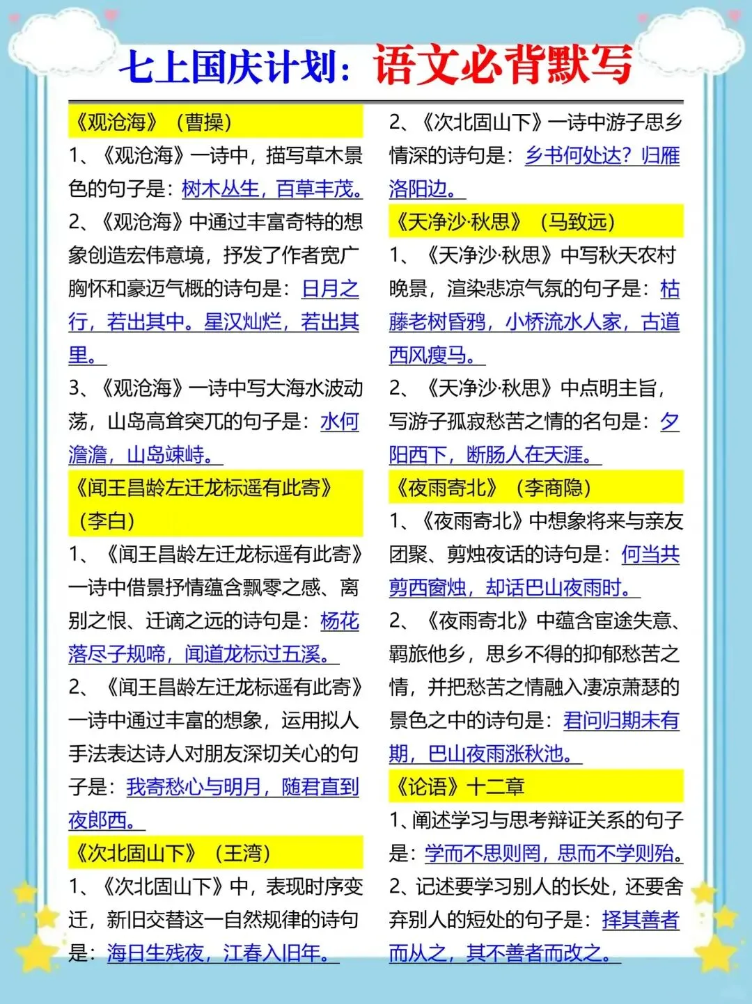 初一新教材 2026 七上全科重点梳理必背汇总,电子打印版!-第6张图片-四季读书网