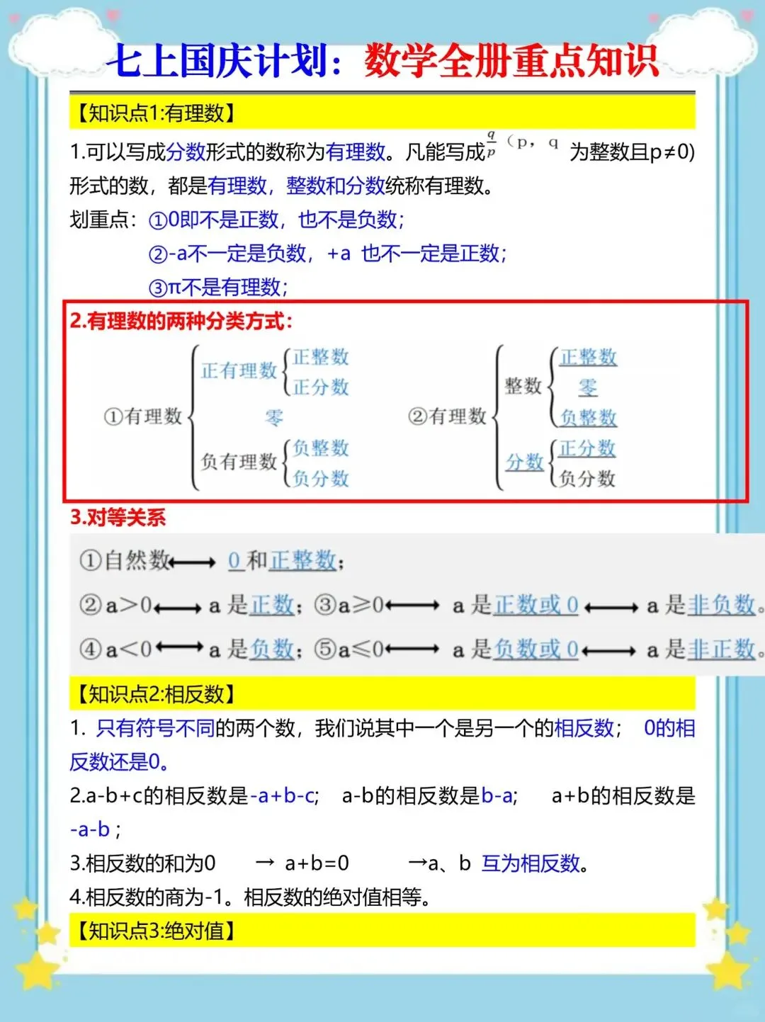 初一新教材 2026 七上全科重点梳理必背汇总,电子打印版!-第8张图片-四季读书网