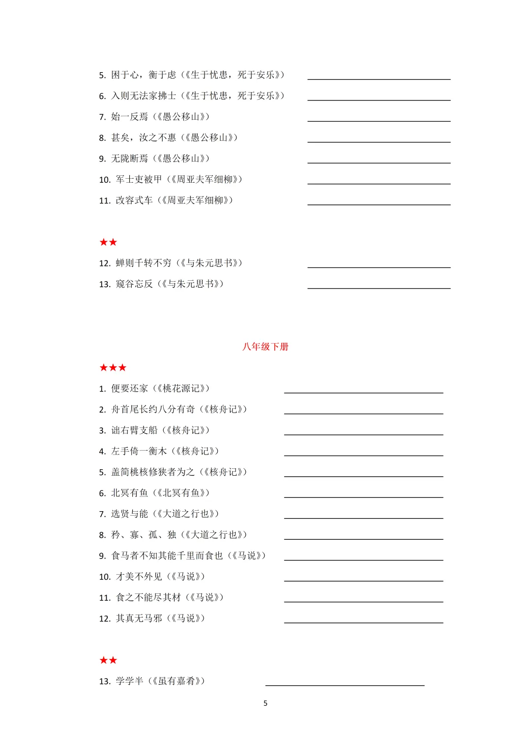 中考文言文早读清单第2期:通假字清单(新教材师-生版)-第3张图片-四季读书网 中考文言文早读清单第2期:通假字清单(新教材师-生版)-第3张图片-四季读书网