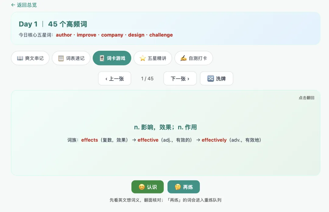 高考英语高频词 · 21 天打卡计划(网页版)-第8张图片-四季读书网 高考英语高频词 · 21 天打卡计划(网页版)-第8张图片-四季读书网