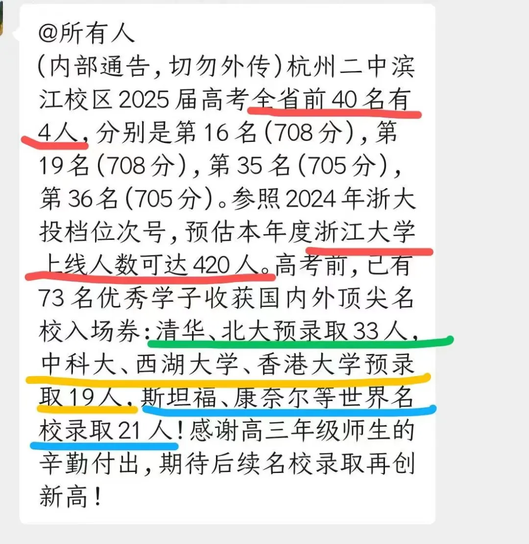 杭州各高中发来高考喜报!杭二也不再沉默?-第3张图片-四季读书网