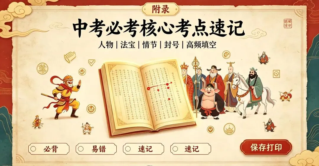 中考必考|《西游记》100回超详细情节+满分考点全梳理-第4张图片-四季读书网 中考必考|《西游记》100回超详细情节+满分考点全梳理-第4张图片-四季读书网