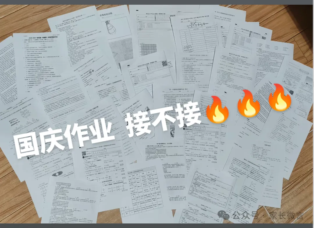 南京某一线民办疯了:国庆要做16张试卷+朗读+背诵+作文+实践活动-第5张图片-四季读书网