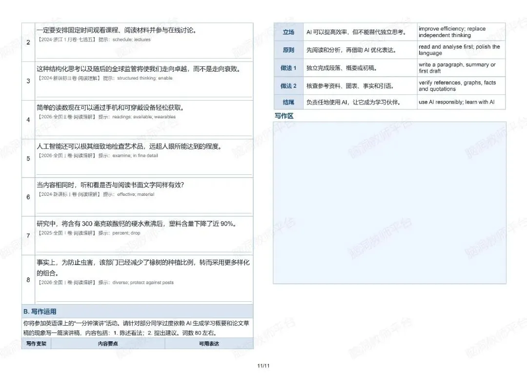2027年高考1008高频词循环单 | 七轮语境核心词汇单-第14张图片-四季读书网