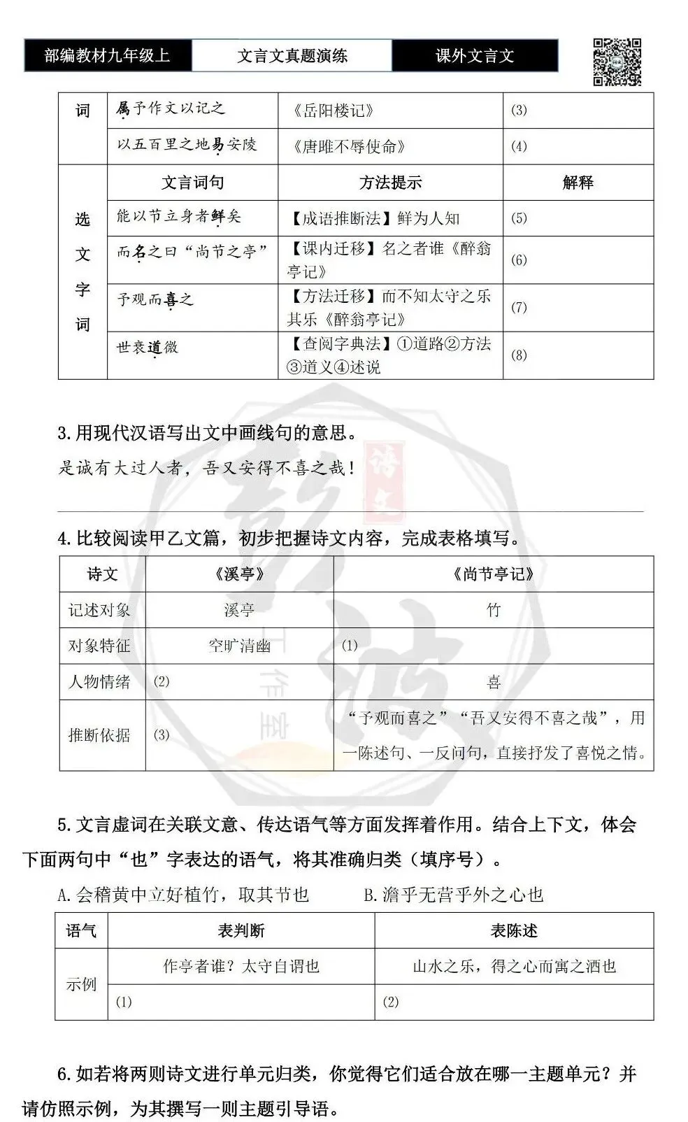 【古诗文真题演练复习】九年级上《课外文言文真题演练》(30套)(15元)-第21张图片-四季读书网 【古诗文真题演练复习】九年级上《课外文言文真题演练》(30套)(15元)-第21张图片-四季读书网