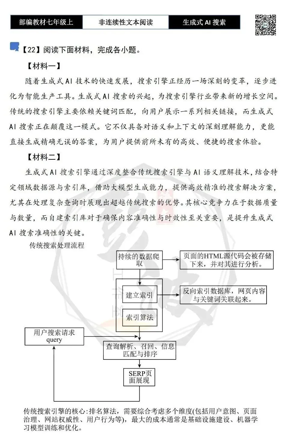 【非连续性文本阅读-真题演练】七年级上-22-生成式AI搜索+教育-试题精析-第5张图片-四季读书网 【非连续性文本阅读-真题演练】七年级上-22-生成式AI搜索+教育-试题精析-第5张图片-四季读书网