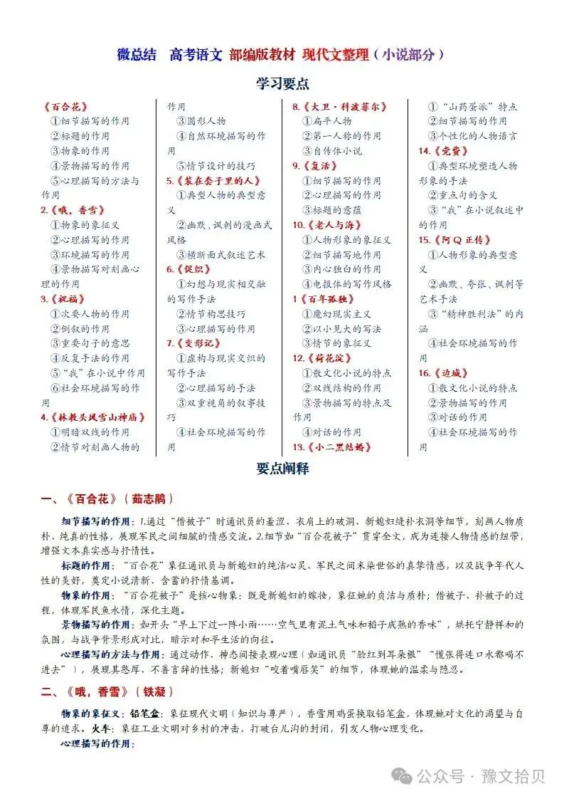【教考衔接】高考语文 部编版教材篇目分类整理(全五册)(精品版)-第13张图片-四季读书网