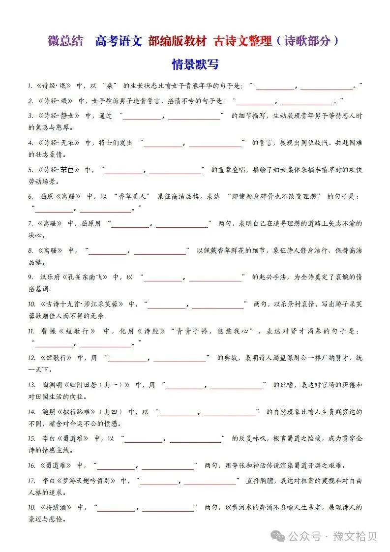 【教考衔接】高考语文 部编版教材篇目分类整理(全五册)(精品版)-第41张图片-四季读书网