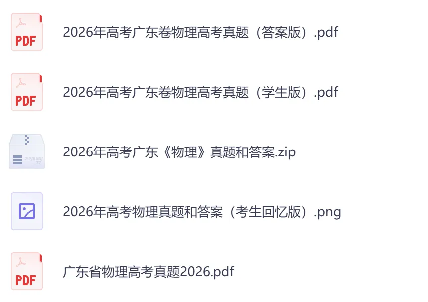 2026年【广东卷】高考真题+答案,含全国I、II卷以及历年真题,电子档可下载打印-第10张图片-四季读书网 2026年【广东卷】高考真题+答案,含全国I、II卷以及历年真题,电子档可下载打印-第10张图片-四季读书网