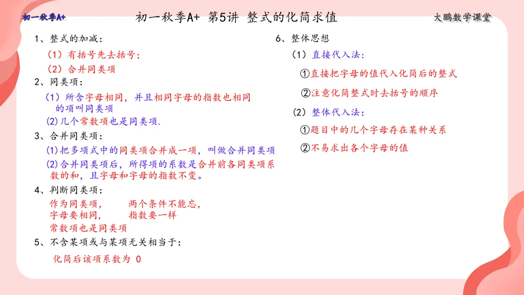 【初一秋A+】第5讲 整式的化简求值-第1张图片-四季读书网 【初一秋A+】第5讲 整式的化简求值-第1张图片-四季读书网