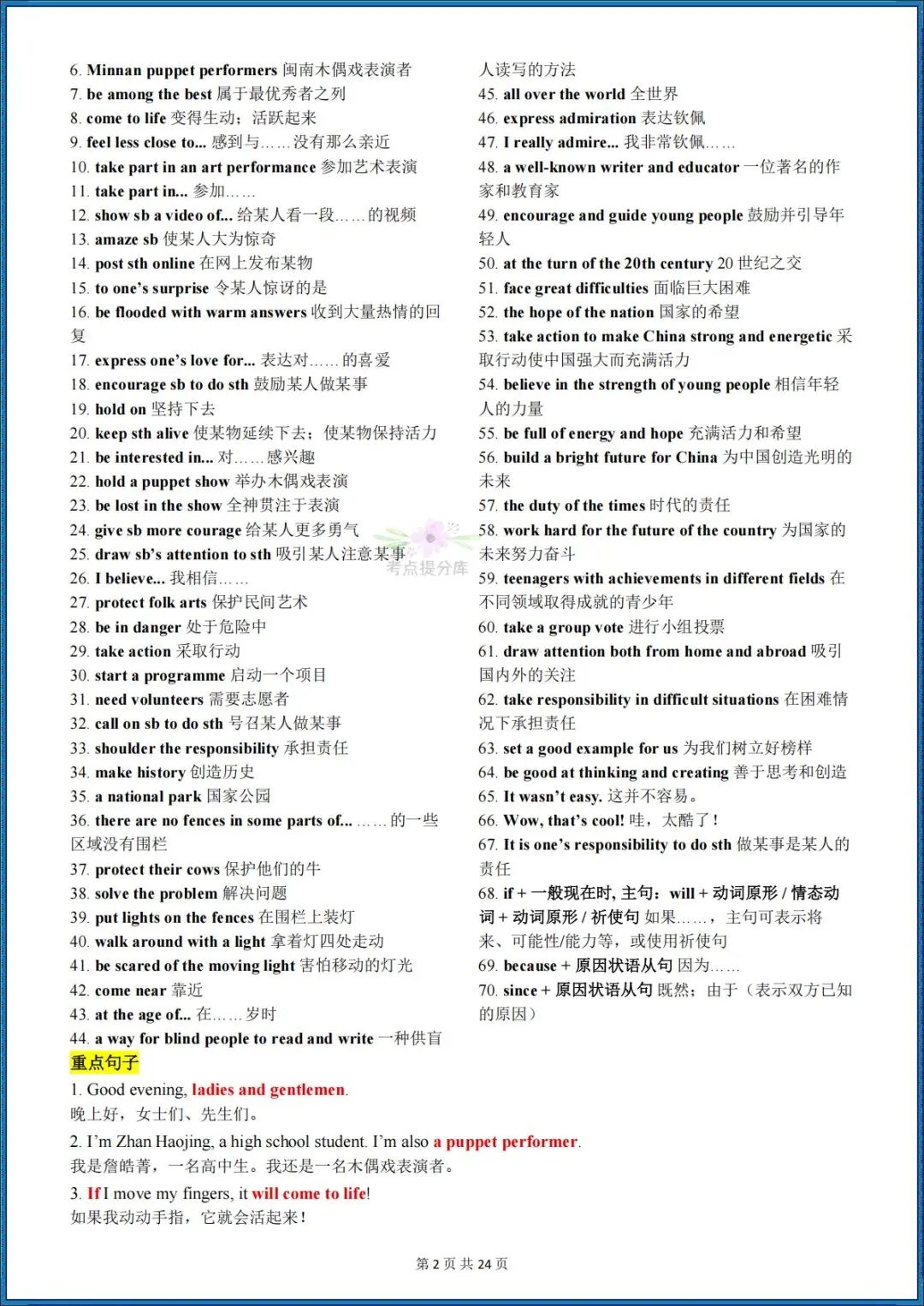 26秋初三新外研版 九年级上册英语《知识点清单》含单词、词性转换、短语搭配、句子(默写英文+默写中文+背诵版)共72页 可打印-第26张图片-四季读书网 26秋初三新外研版 九年级上册英语《知识点清单》含单词、词性转换、短语搭配、句子(默写英文+默写中文+背诵版)共72页 可打印-第26张图片-四季读书网