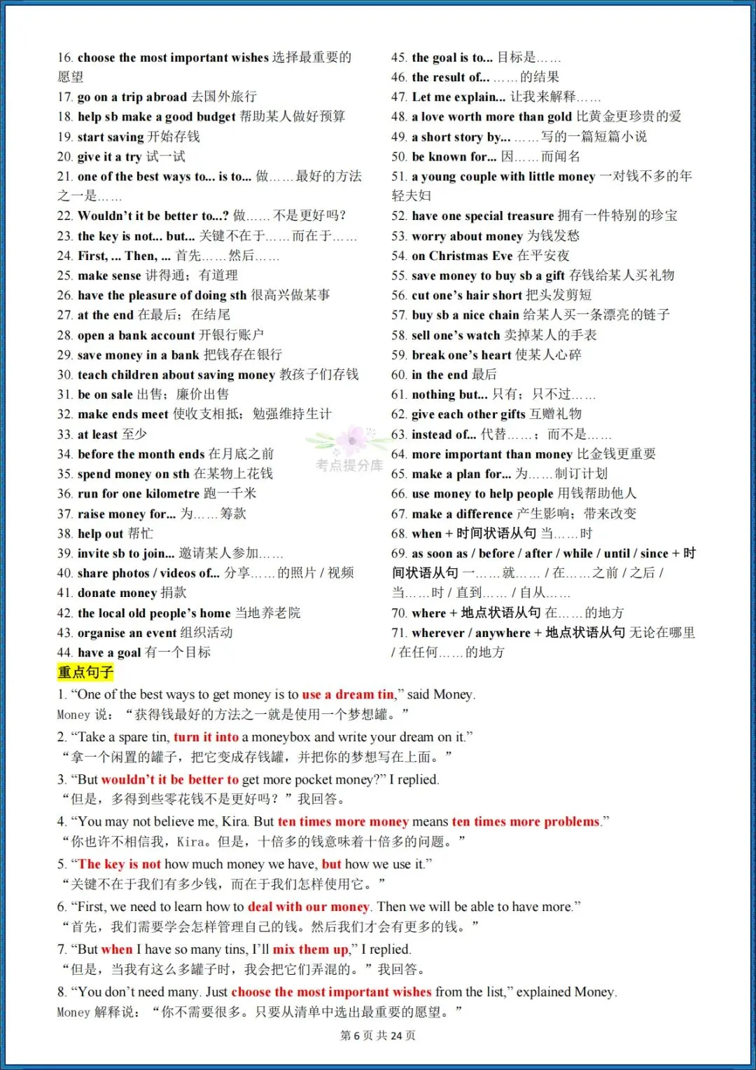 26秋初三新外研版 九年级上册英语《知识点清单》含单词、词性转换、短语搭配、句子(默写英文+默写中文+背诵版)共72页 可打印-第30张图片-四季读书网 26秋初三新外研版 九年级上册英语《知识点清单》含单词、词性转换、短语搭配、句子(默写英文+默写中文+背诵版)共72页 可打印-第30张图片-四季读书网