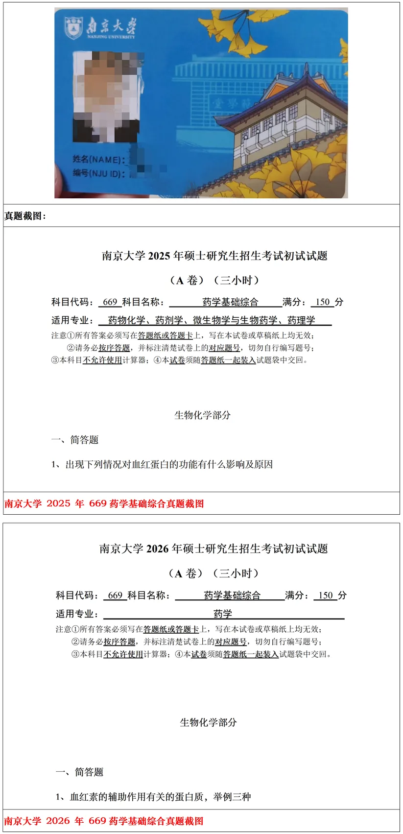 南京大学2027考研真题资料 | 南京大学药学考研669药学基础综合真题答案笔记题库|持续更新中……-第12张图片-四季读书网 南京大学2027考研真题资料 | 南京大学药学考研669药学基础综合真题答案笔记题库|持续更新中……-第12张图片-四季读书网