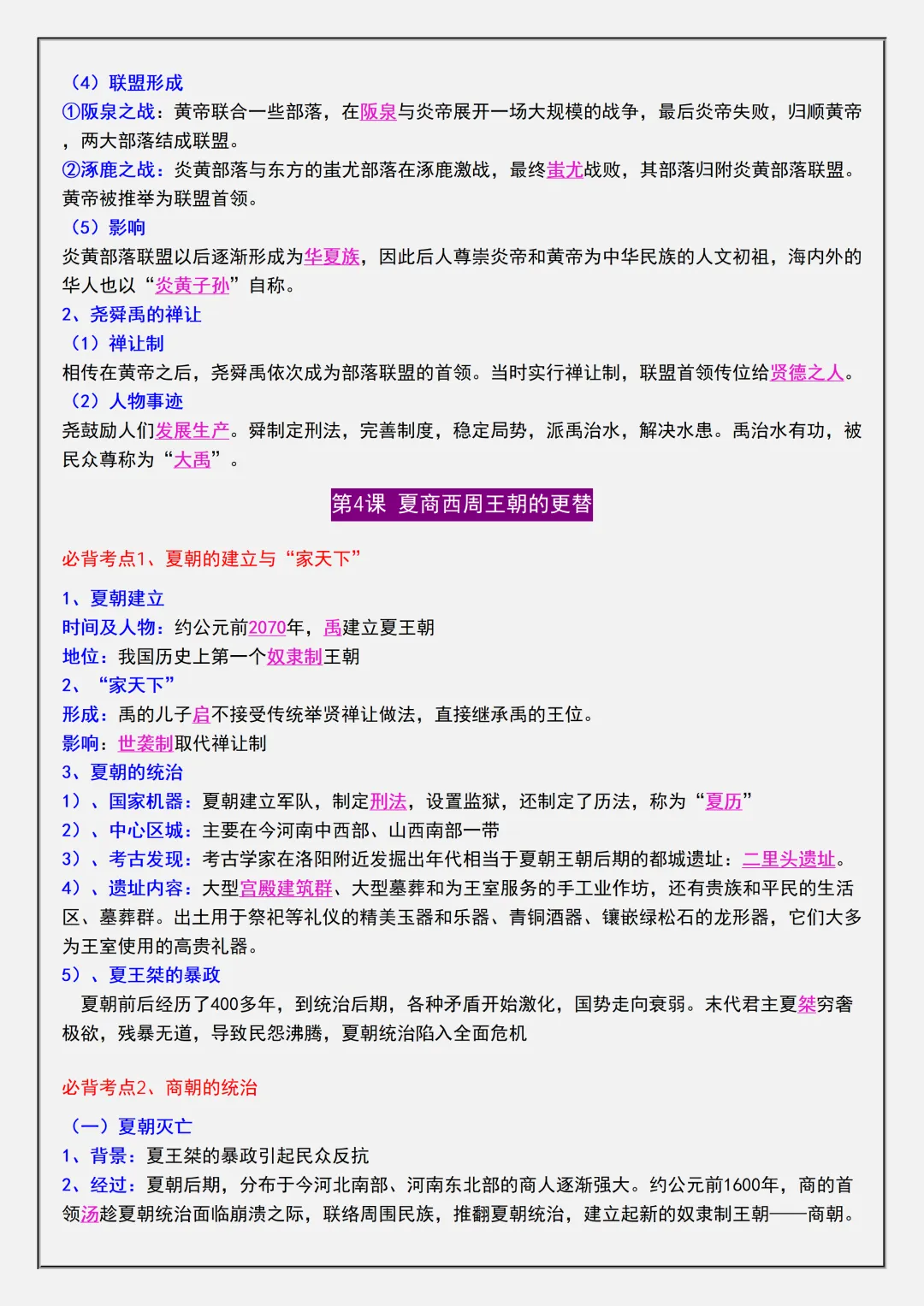 【初一】2026秋七年级上册历史全册必背核心知识点考点清单,有高清完整版可打印-第7张图片-四季读书网 【初一】2026秋七年级上册历史全册必背核心知识点考点清单,有高清完整版可打印-第7张图片-四季读书网