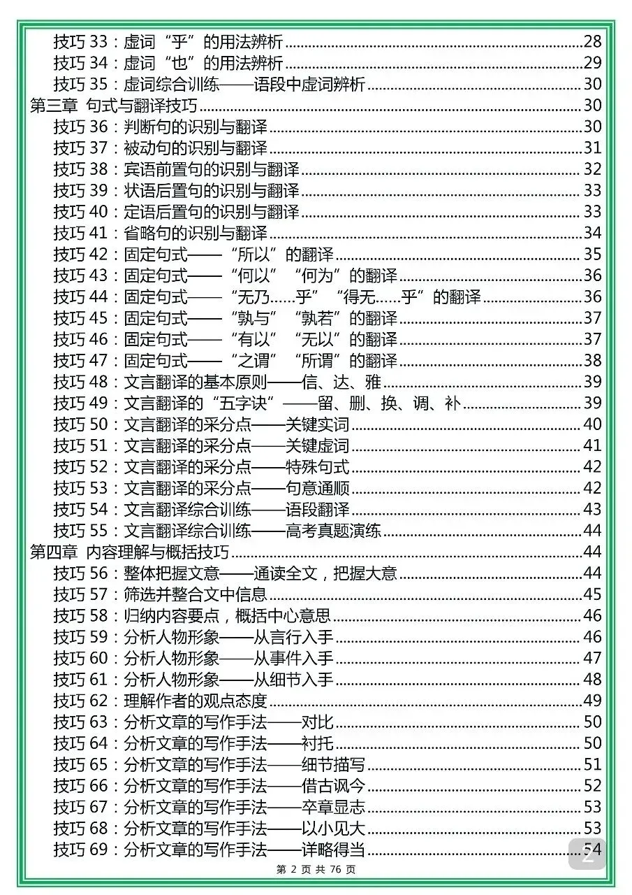 高考语文文言文阅读100个重点技巧!-第2张图片-四季读书网