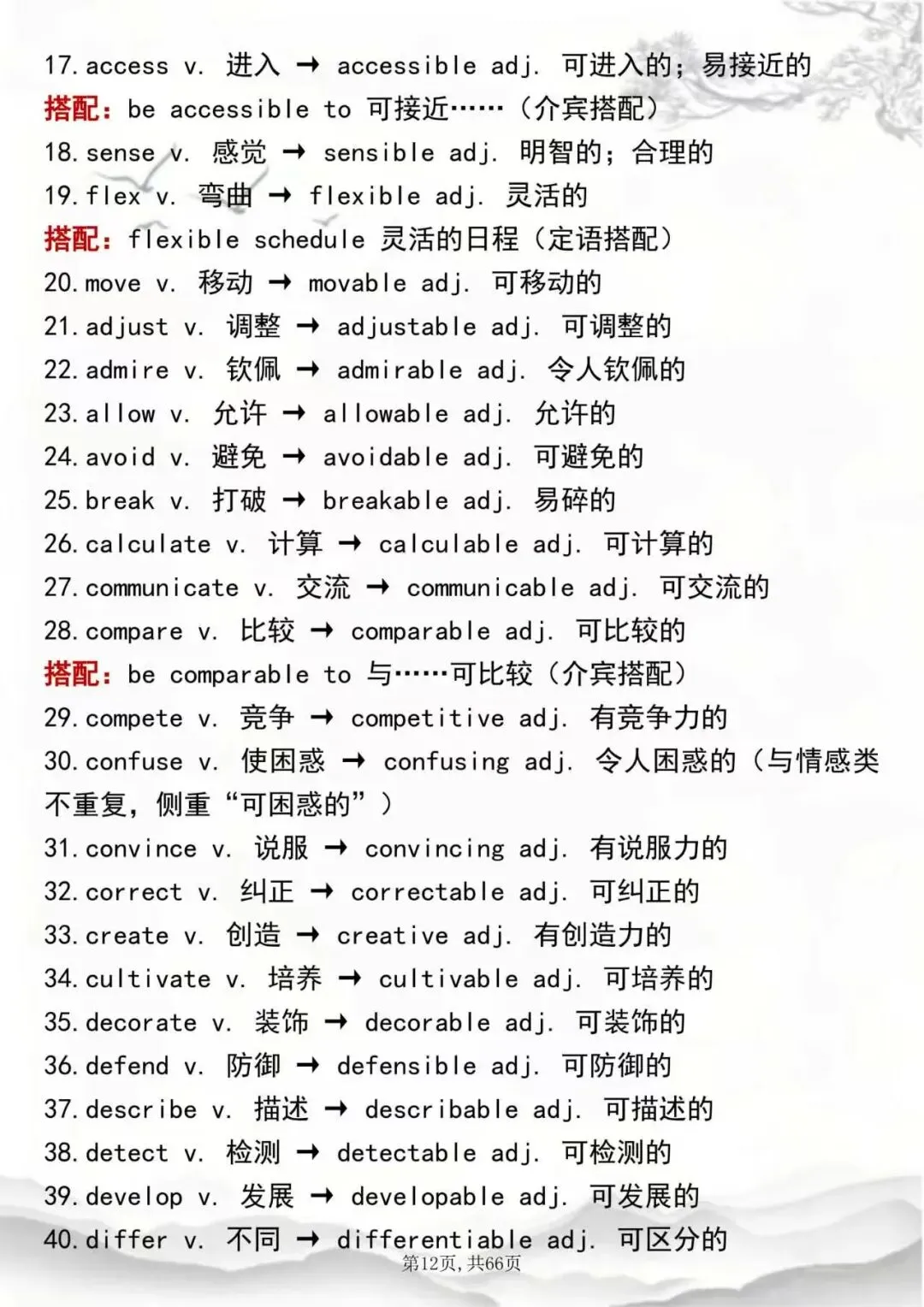 高考英语词性转换全汇总!动词→名词→形容词→副词,背这份就够了-第12张图片-四季读书网