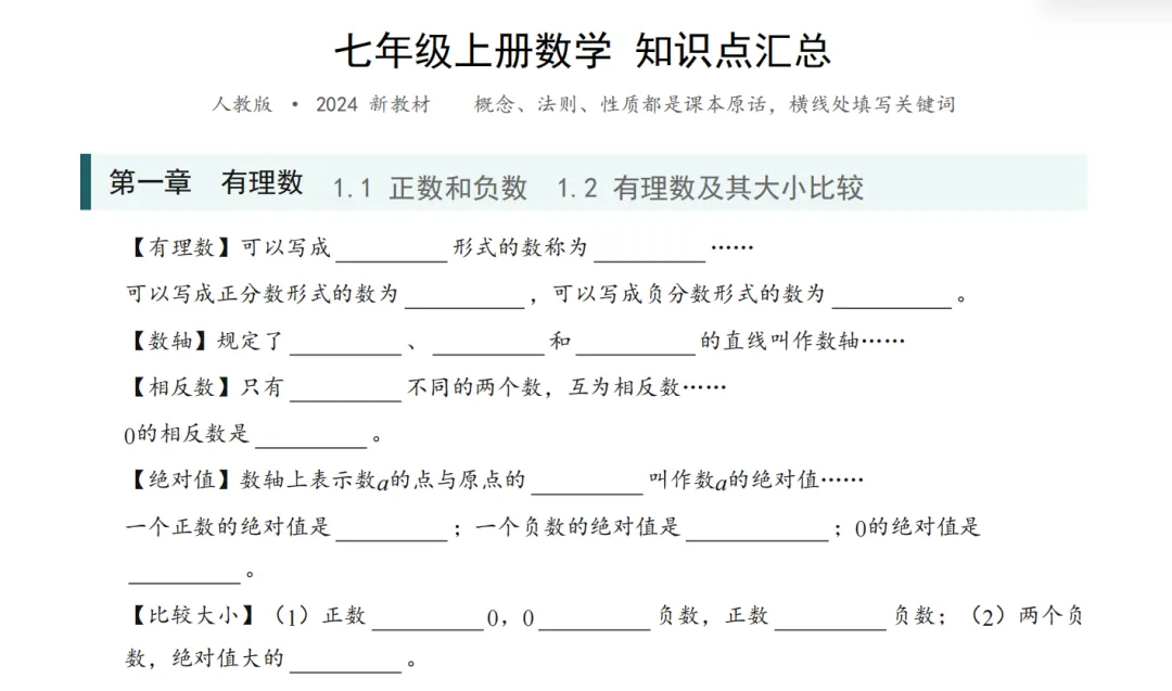 初一数学概念背不准?按新课本整理的填空背诵单,58条,附答案-第1张图片-四季读书网 初一数学概念背不准?按新课本整理的填空背诵单,58条,附答案-第1张图片-四季读书网