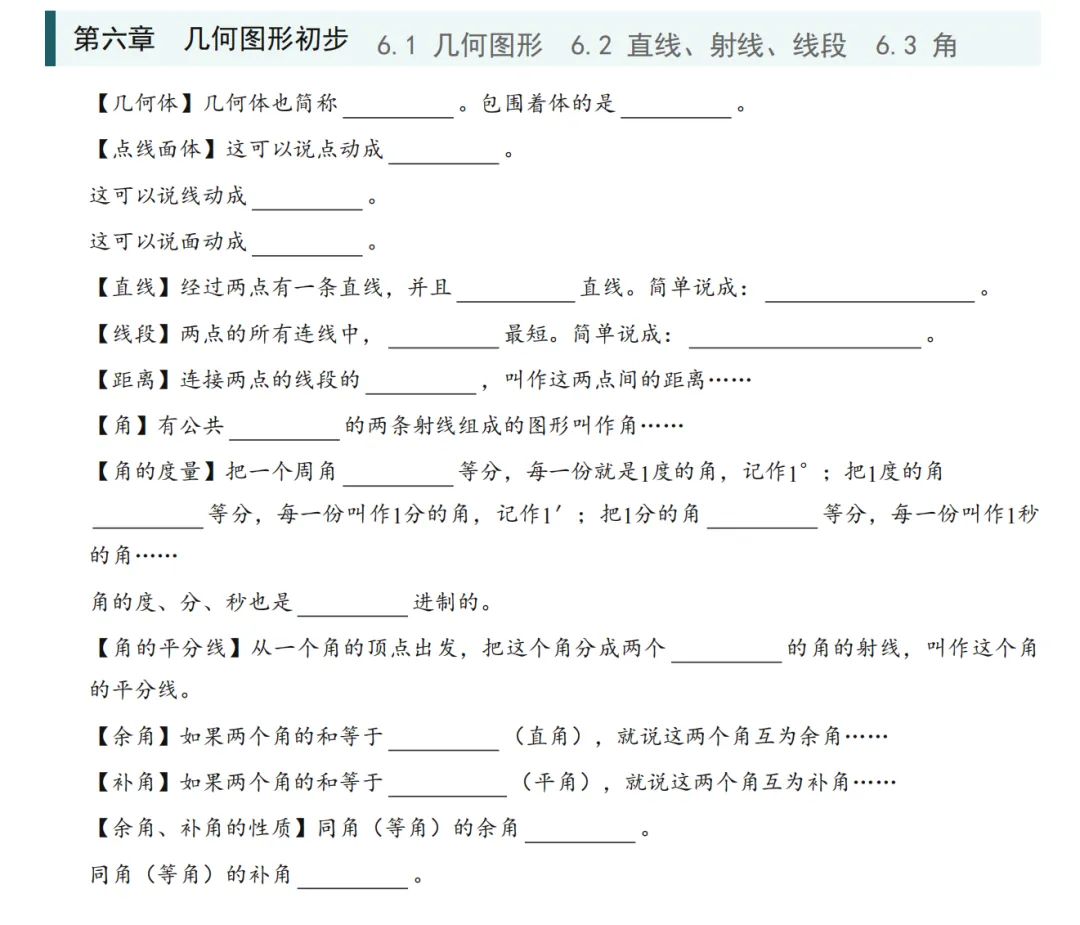 初一数学概念背不准?按新课本整理的填空背诵单,58条,附答案-第2张图片-四季读书网 初一数学概念背不准?按新课本整理的填空背诵单,58条,附答案-第2张图片-四季读书网