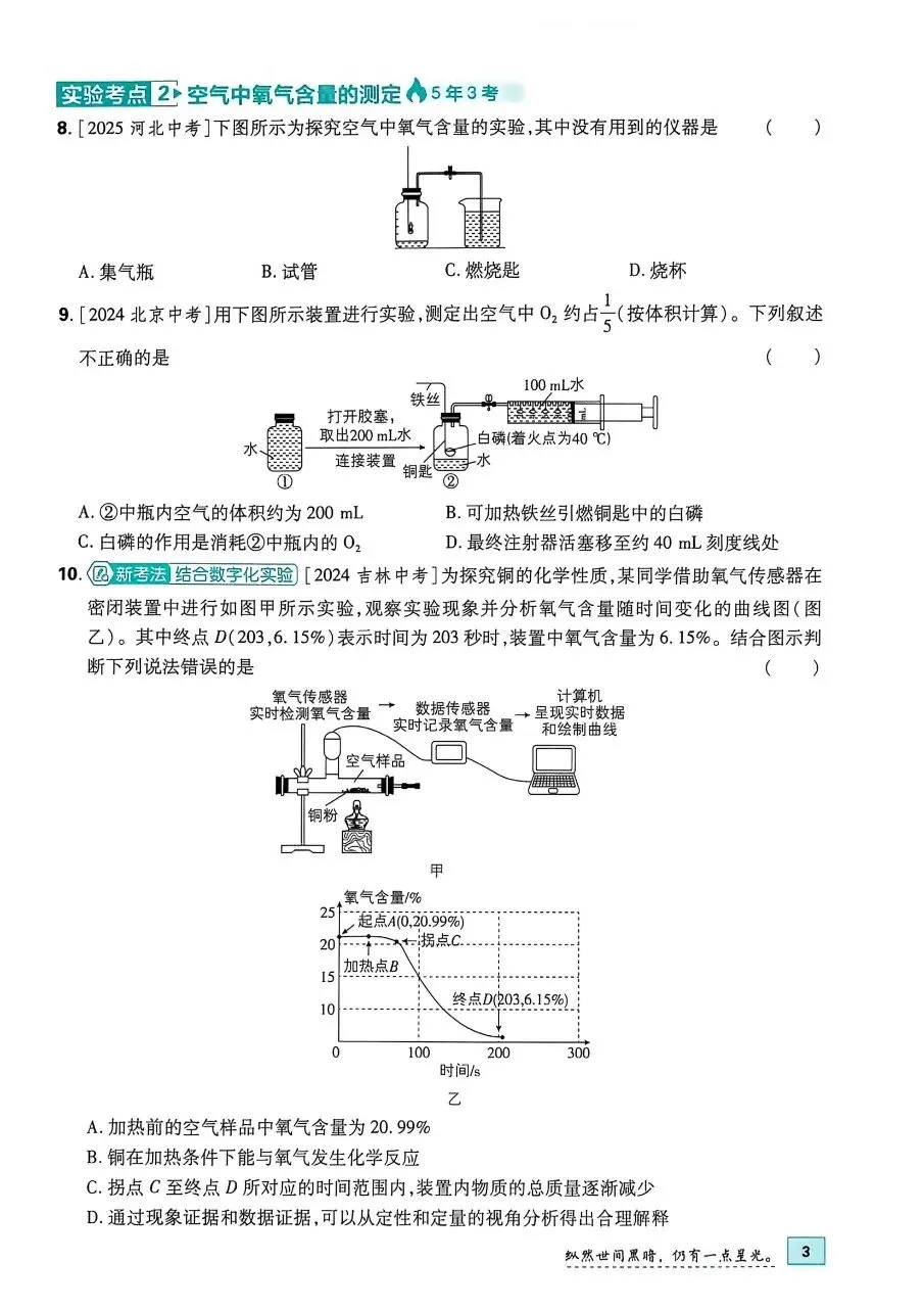 2026年最新教材中考化学真题分类周周练, 有完整电子版可打印,学霸学习学助手,建议家长打印!-第16张图片-四季读书网