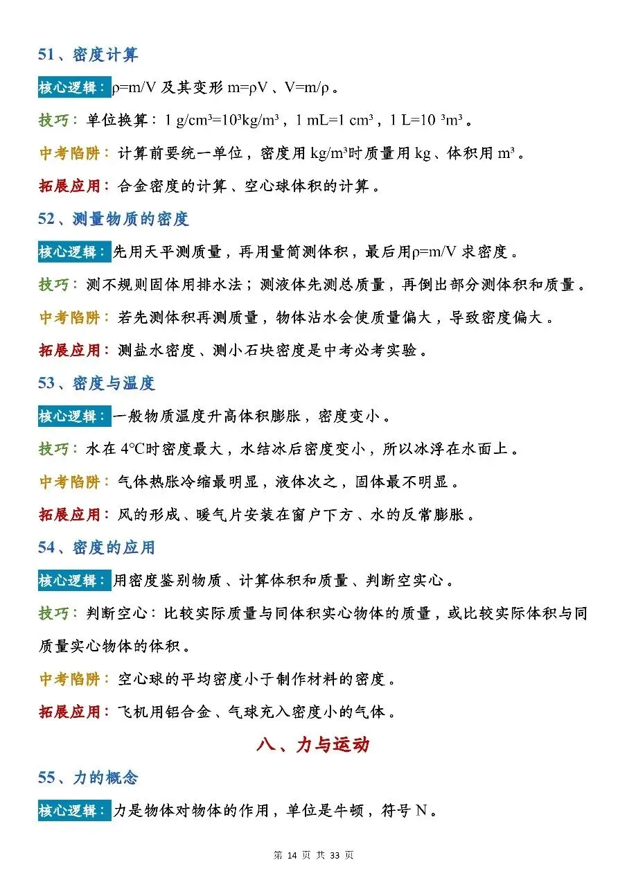 初中物理137个快速解题技巧|吃透避开中考高频陷阱-第14张图片-四季读书网