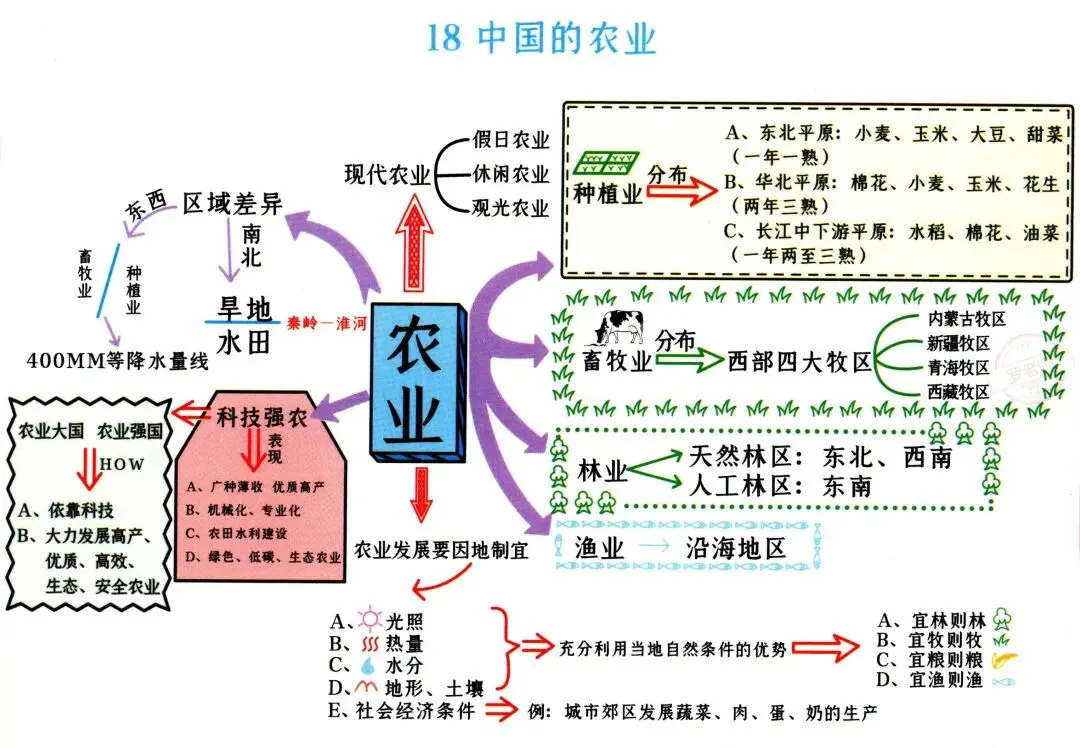 初二(上册)地理“思维导图”-第16张图片-四季读书网