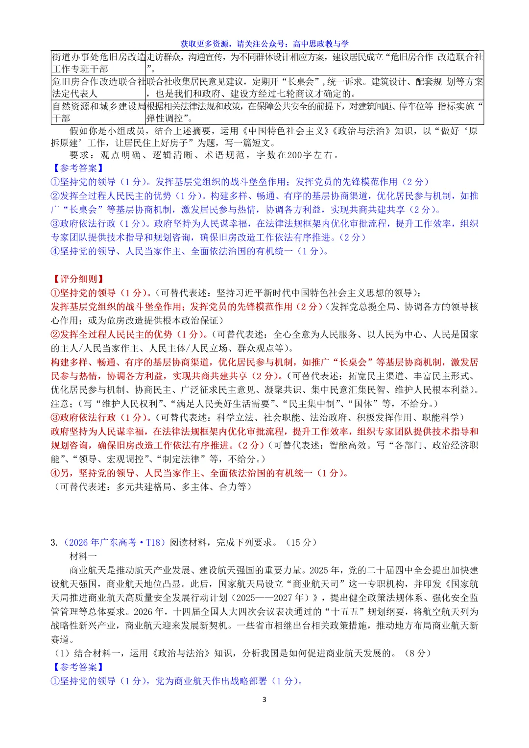2026年高考政治真题分类主观题汇编(7本书8个模块--含设问、考情统计)-第14张图片-四季读书网