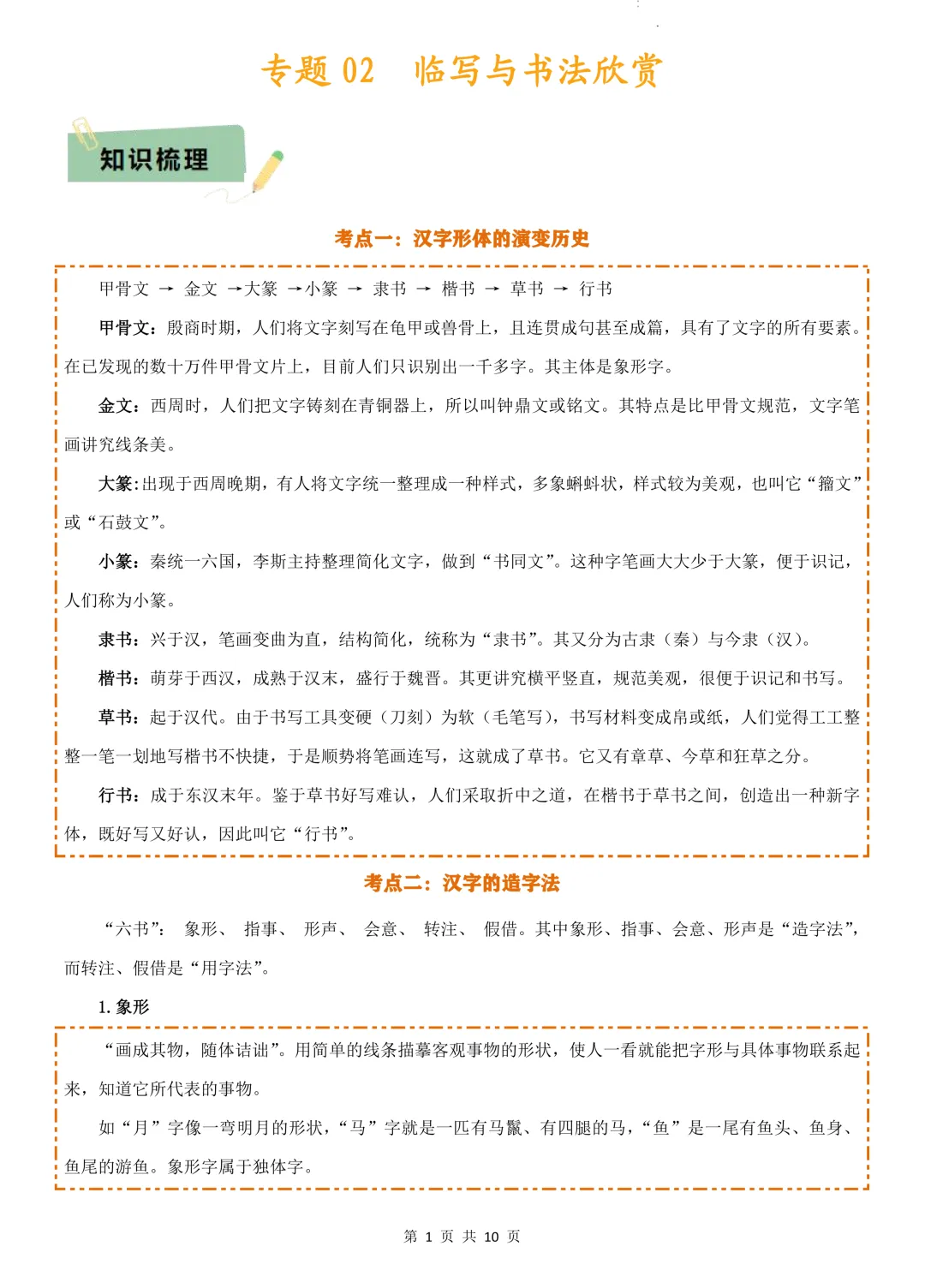 中考语文专题复习:临写与书法欣赏-第1张图片-四季读书网