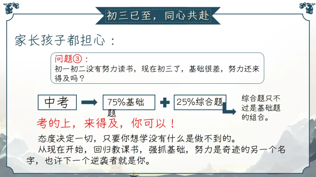 九年级秋季家长会 | 2026中考倒计时220天,家校共育备战初升高,助力孩子稳心态、抓基础、强素质、冲刺‌ (附58页ppt课件)-第50张图片-四季读书网