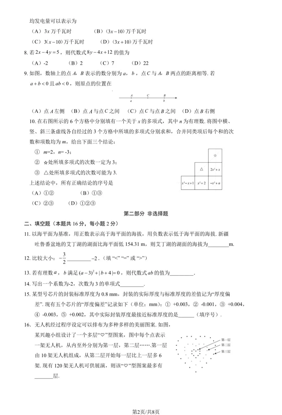 2025年海淀区初一(上)数学期中试卷&附答案-第4张图片-四季读书网