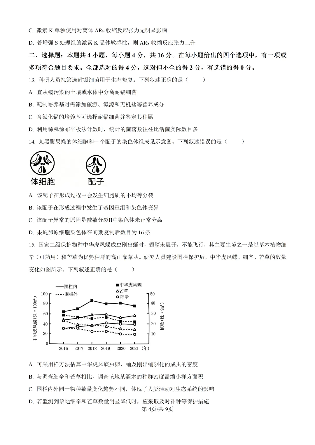 2026湖南生物高考真题卷-第6张图片-四季读书网 2026湖南生物高考真题卷-第6张图片-四季读书网