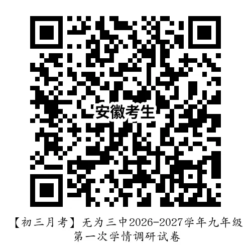 【初三月考】无为三中2026-2027学年九年级第一次学情调研试卷-第6张图片-四季读书网