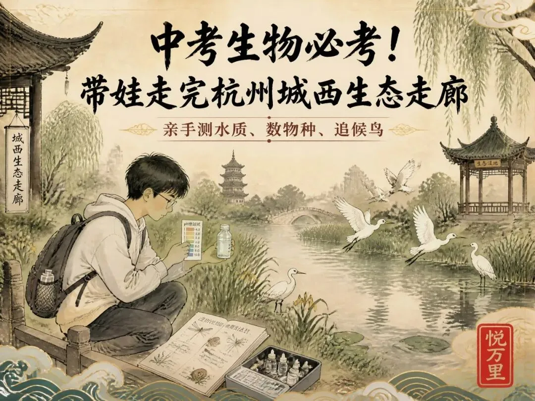 研学旅行路线:中考生物必考!带娃走完杭州城西生态走廊,亲手测水质、数物种、追候鸟-第1张图片-四季读书网