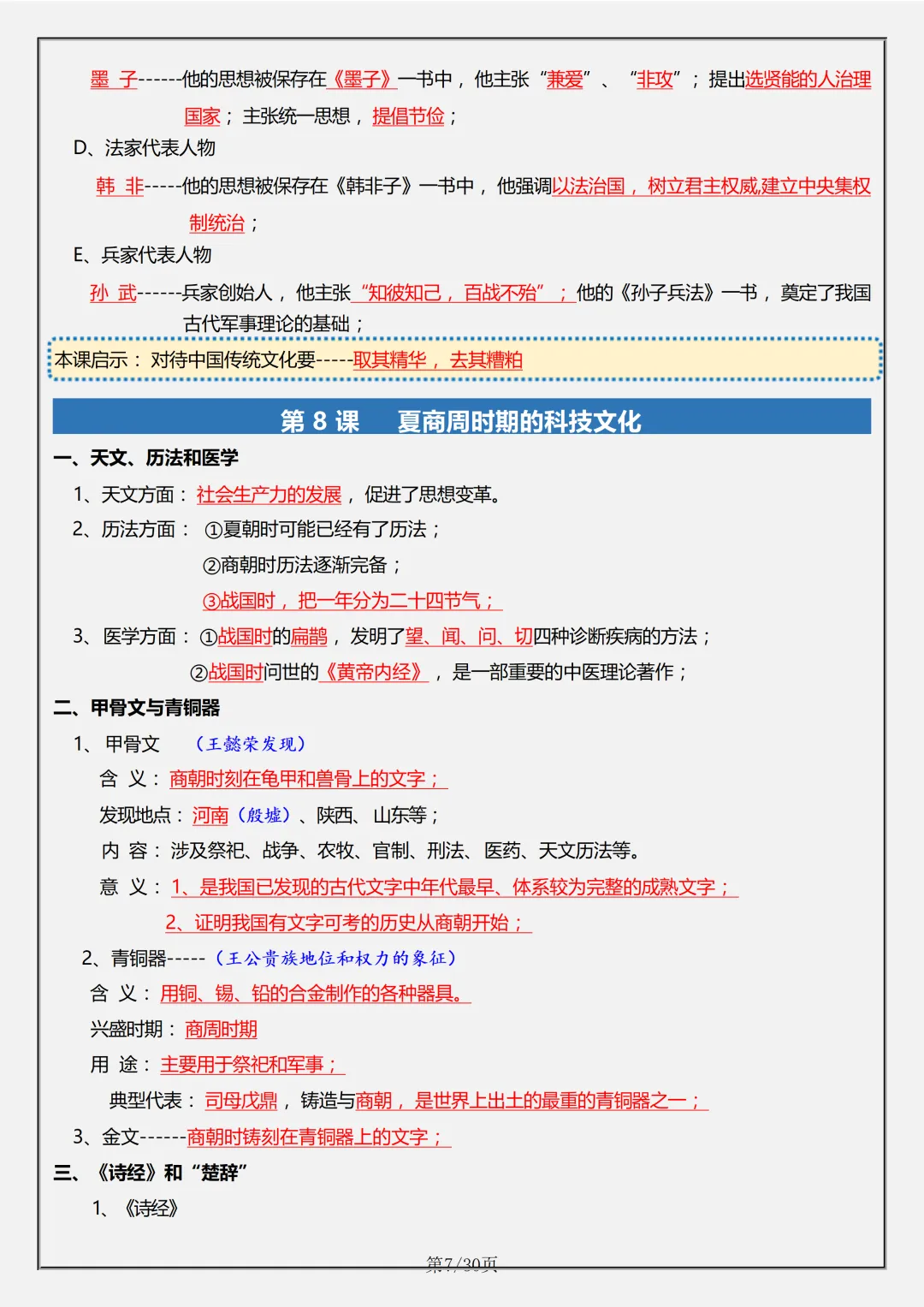 【初一】2026秋七年级上册历史全册必考重难点知识点汇总,有高清完整版可打印-第9张图片-四季读书网 【初一】2026秋七年级上册历史全册必考重难点知识点汇总,有高清完整版可打印-第9张图片-四季读书网