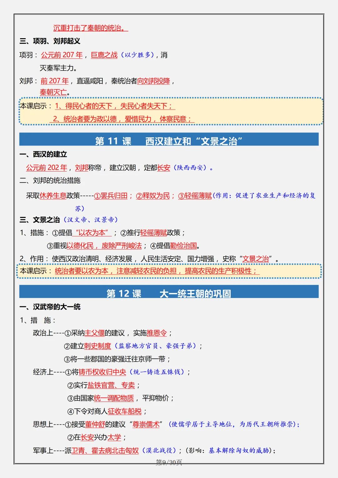 【初一】2026秋七年级上册历史全册必考重难点知识点汇总,有高清完整版可打印-第11张图片-四季读书网 【初一】2026秋七年级上册历史全册必考重难点知识点汇总,有高清完整版可打印-第11张图片-四季读书网