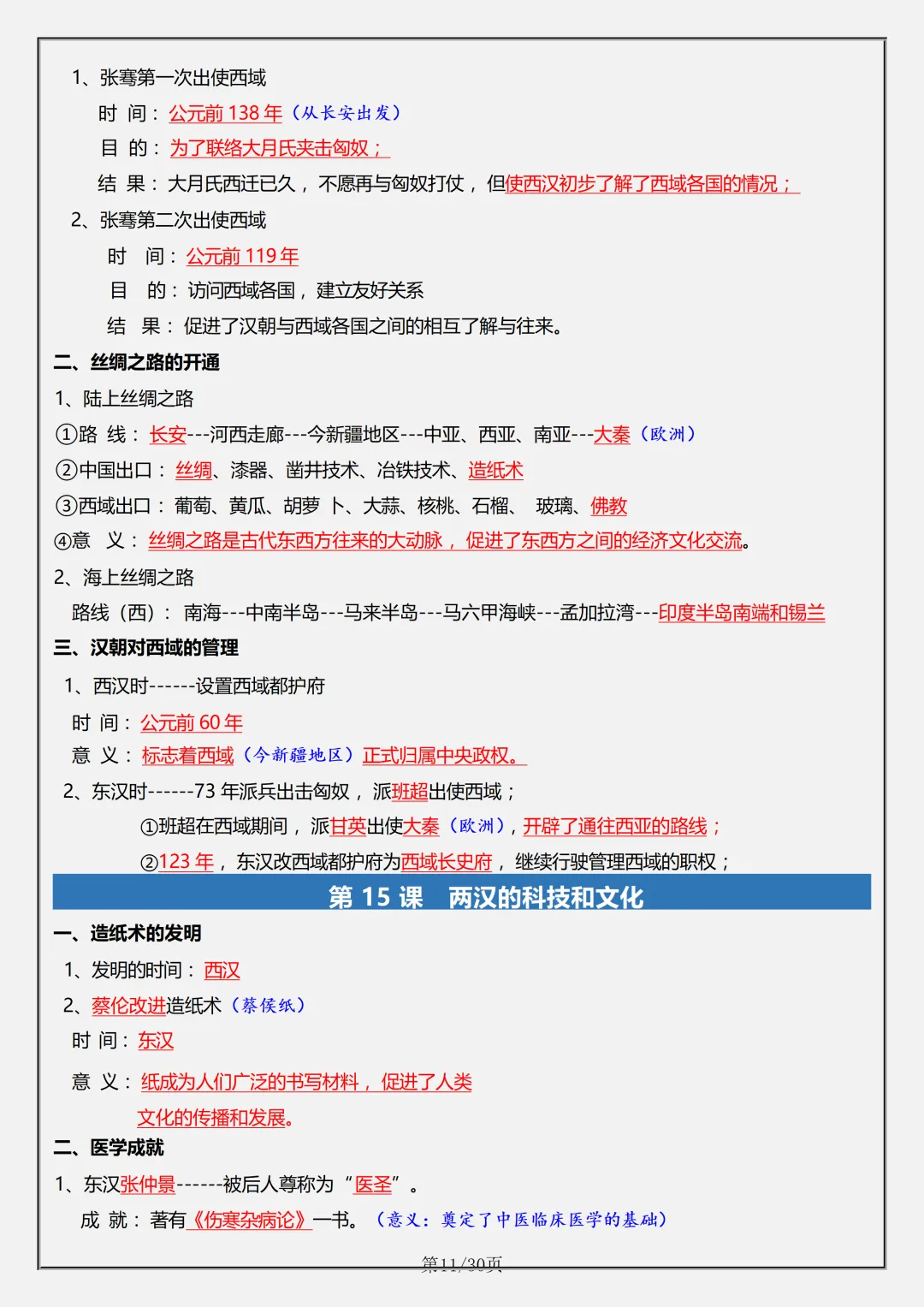 【初一】2026秋七年级上册历史全册必考重难点知识点汇总,有高清完整版可打印-第13张图片-四季读书网 【初一】2026秋七年级上册历史全册必考重难点知识点汇总,有高清完整版可打印-第13张图片-四季读书网