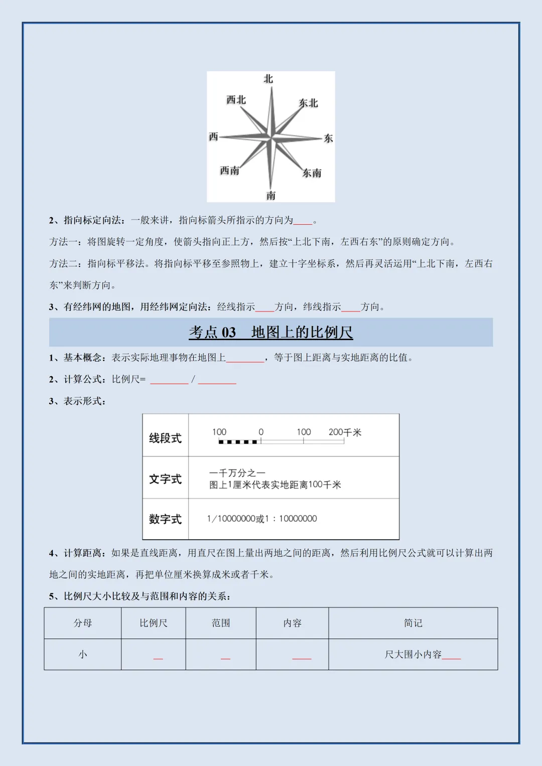 初一2026新教材七年级上册地理全册常考知识梳理汇总-中图版(电子版可打印)-第13张图片-四季读书网