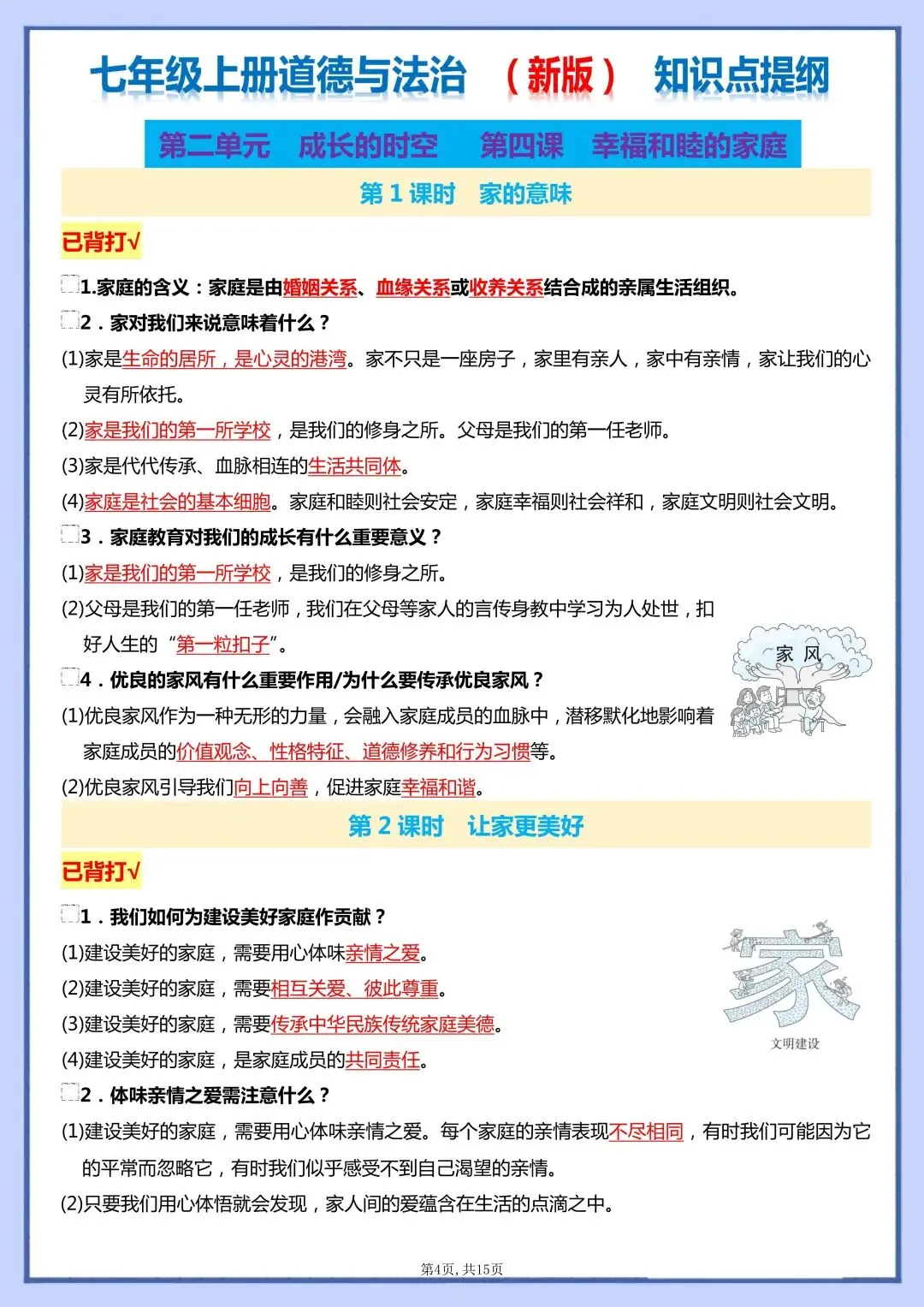 初一新版 2026 七上道法全册核心知识梳理总结,电子打印版!-第1张图片-四季读书网 初一新版 2026 七上道法全册核心知识梳理总结,电子打印版!-第1张图片-四季读书网