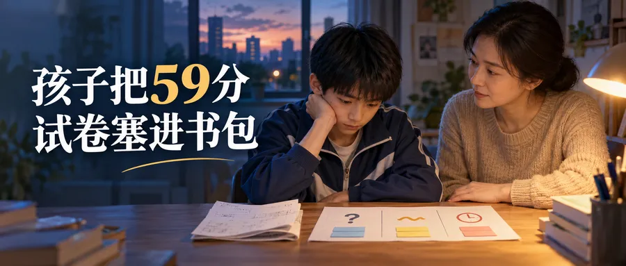 孩子把59分试卷塞进书包,父母那晚只问了一个最没用的问题-第1张图片-四季读书网