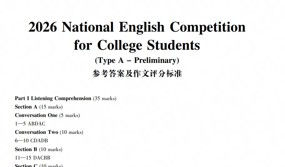 【最新免费超全】大英赛ABCD类真题及答案解析(2012-2026年) +核心单词汇总-第5张图片-四季读书网 【最新免费超全】大英赛ABCD类真题及答案解析(2012-2026年) +核心单词汇总-第5张图片-四季读书网