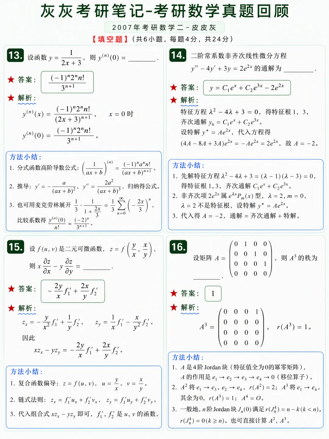 【2007年】考研数学二真题方法论-第5张图片-四季读书网