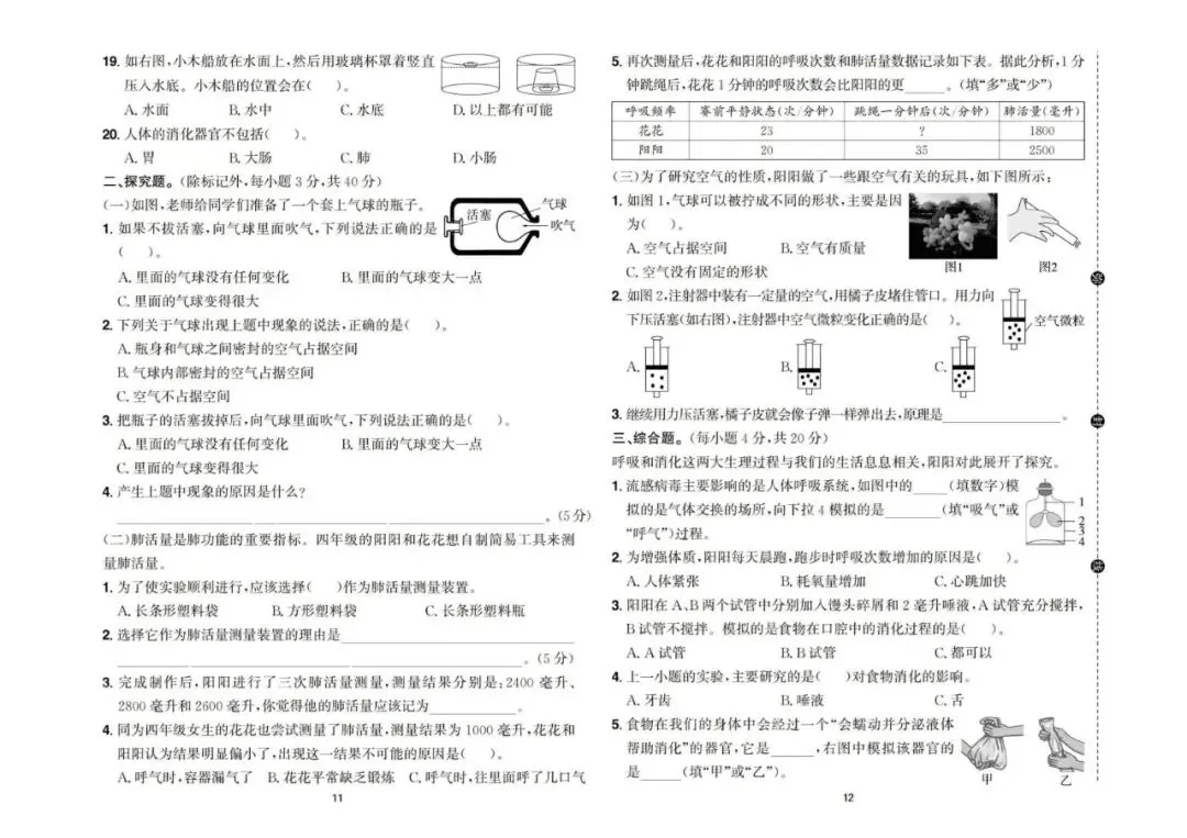 四年级上册科学:第一单元 第二单元考试试卷,单元测评卷电子版PDF,核心素养评价,有答案-第8张图片-四季读书网 四年级上册科学:第一单元 第二单元考试试卷,单元测评卷电子版PDF,核心素养评价,有答案-第8张图片-四季读书网
