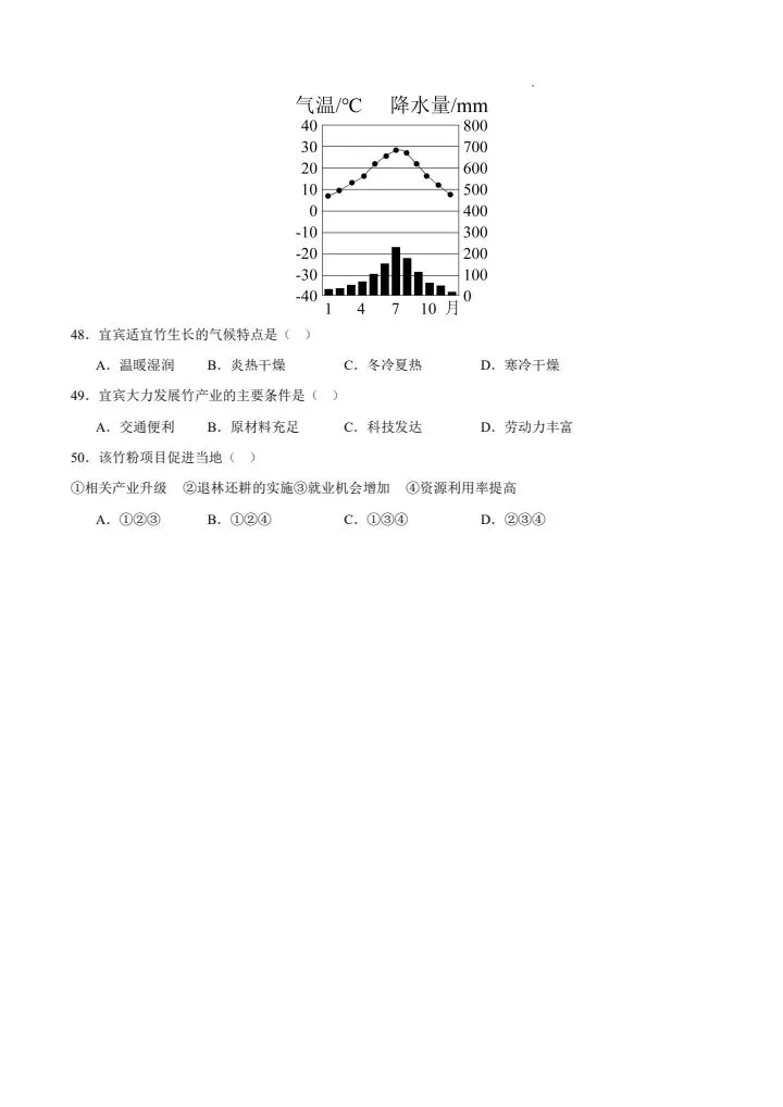 中考地理热点易错必刷选择 50 题-第14张图片-四季读书网